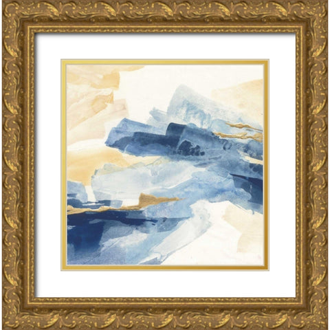 Gilded Indigo I Gold Ornate Wood Framed Art Print with Double Matting by Paschke, Chris