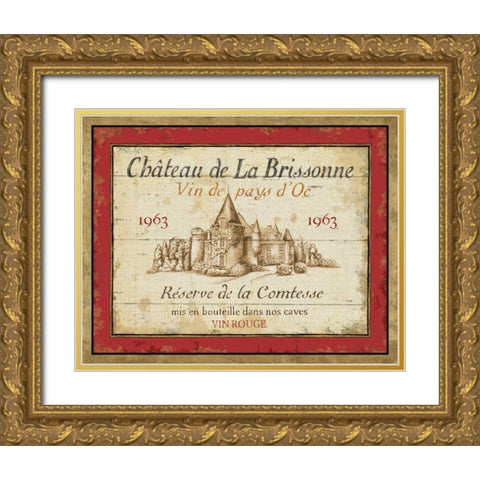 French Wine Label I Gold Ornate Wood Framed Art Print with Double Matting by Brissonnet, Daphne