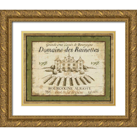 French Wine Label III Gold Ornate Wood Framed Art Print with Double Matting by Brissonnet, Daphne