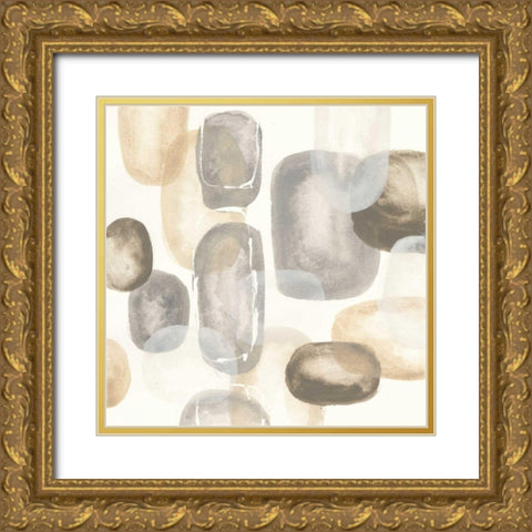Neutral Stones I Gold Ornate Wood Framed Art Print with Double Matting by Paschke, Chris