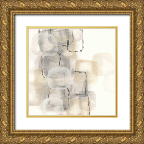 Neutral Stacking II Gold Ornate Wood Framed Art Print with Double Matting by Paschke, Chris