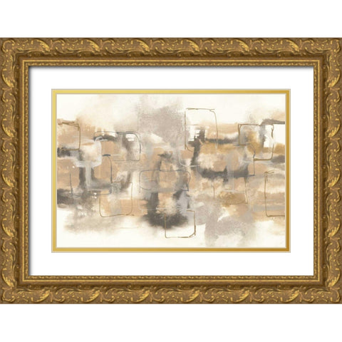 Platinum Neutrals II Gold Ornate Wood Framed Art Print with Double Matting by Paschke, Chris