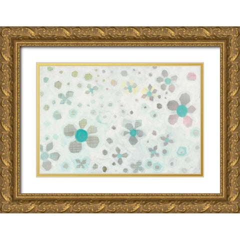 Graph Blooms Gold Ornate Wood Framed Art Print with Double Matting by Averinos, Melissa