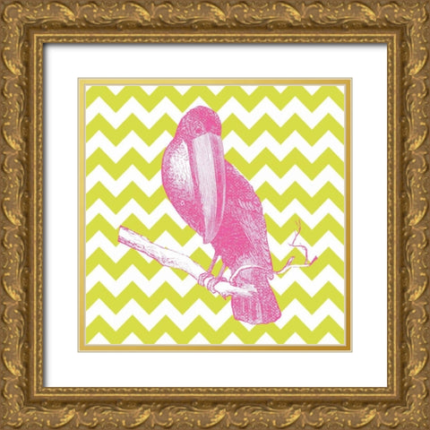 Bright Menagerie Toucan Gold Ornate Wood Framed Art Print with Double Matting by Wild Apple Portfolio