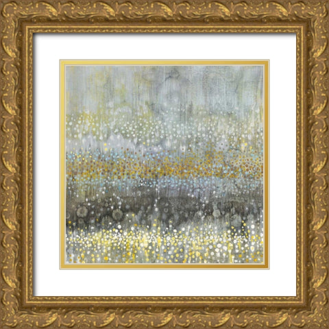 Rain Abstract III Gold Ornate Wood Framed Art Print with Double Matting by Nai, Danhui