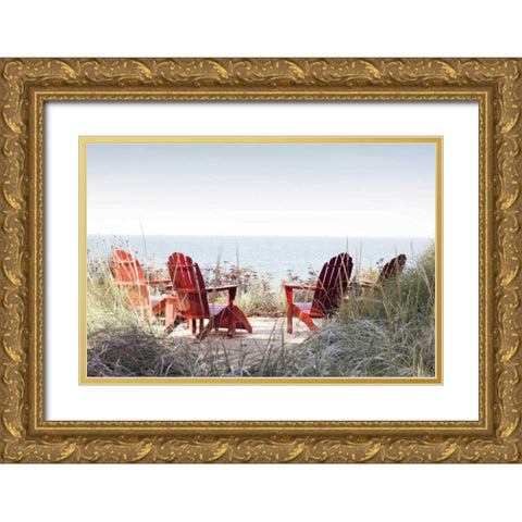 Afternoon by the Lake Gold Ornate Wood Framed Art Print with Double Matting by Studio, Brookview