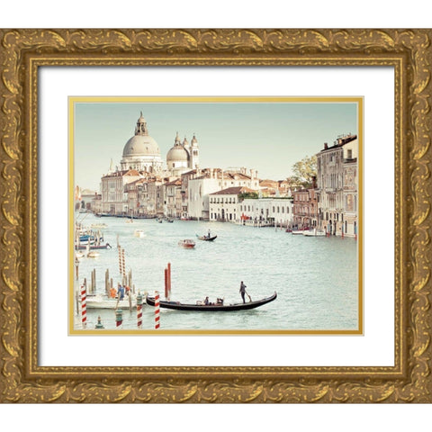 Grand Canal Gold Ornate Wood Framed Art Print with Double Matting by Bevan, Keri