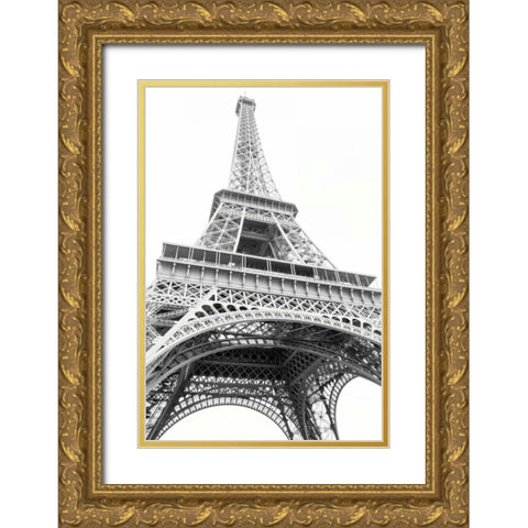 Eiffel up Close Gold Ornate Wood Framed Art Print with Double Matting by Marshall, Laura
