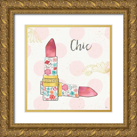 Fashion Blooms III Gold Ornate Wood Framed Art Print with Double Matting by Aiken, Jess