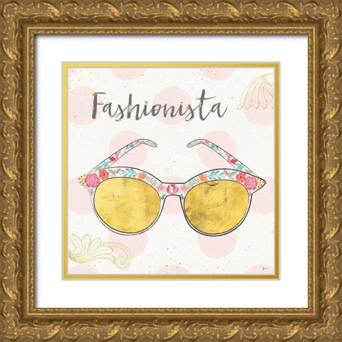 Fashion Blooms IV Gold Ornate Wood Framed Art Print with Double Matting by Aiken, Jess