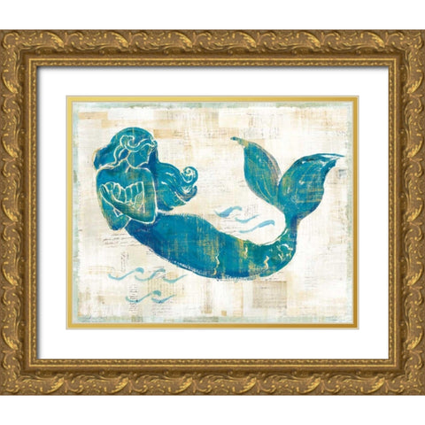 On the Waves II Gold Ornate Wood Framed Art Print with Double Matting by Schlabach, Sue