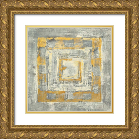 Gold Tapestry II Gold and White Gold Ornate Wood Framed Art Print with Double Matting by Hristova, Albena