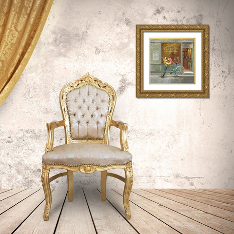 French Flowershop v2 Gold Ornate Wood Framed Art Print with Double Matting by Nai, Danhui