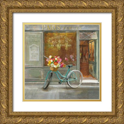 French Flowershop v2 Gold Ornate Wood Framed Art Print with Double Matting by Nai, Danhui