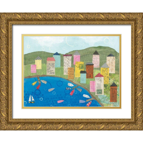 Coastal Harbor III Gold Ornate Wood Framed Art Print with Double Matting by Prahl, Courtney