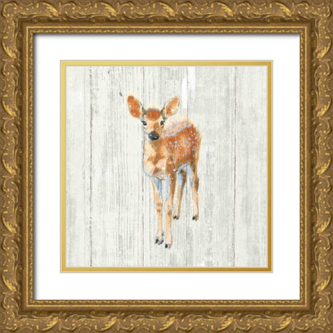 Into the Woods III no Border on Barn Board Gold Ornate Wood Framed Art Print with Double Matting by Adams, Emily