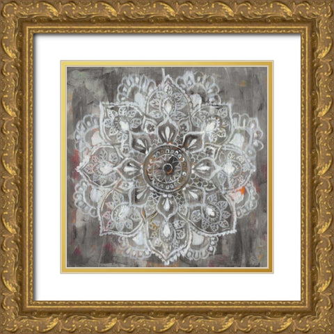 Mandala in Neutral II Gold Ornate Wood Framed Art Print with Double Matting by Nai, Danhui