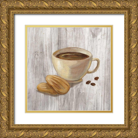Coffee Time II on Wood Gold Ornate Wood Framed Art Print with Double Matting by Vassileva, Silvia