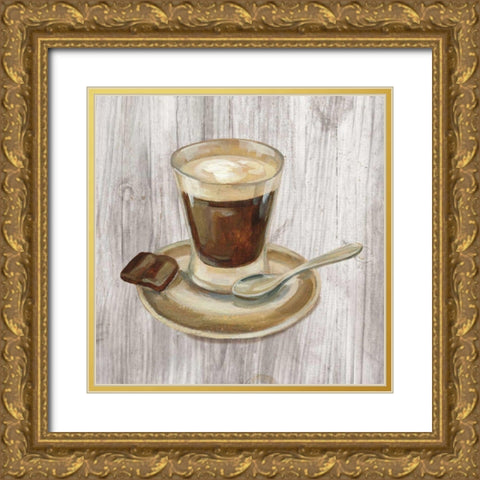 Coffee Time III on Wood Gold Ornate Wood Framed Art Print with Double Matting by Vassileva, Silvia