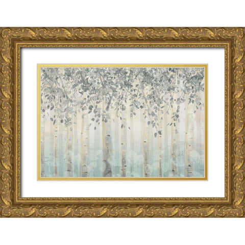 Silver and Gray Dream Forest I Gold Ornate Wood Framed Art Print with Double Matting by Wiens, James