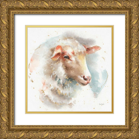 Farm Friends IV Gold Ornate Wood Framed Art Print with Double Matting by Audit, Lisa