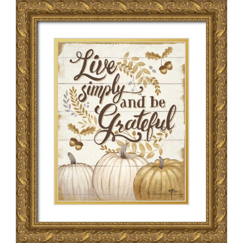 Grateful Season I Gold Ornate Wood Framed Art Print with Double Matting by Penner, Janelle