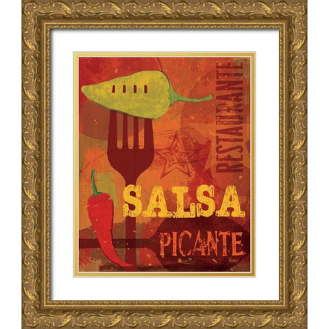 Pimento I Gold Ornate Wood Framed Art Print with Double Matting by Charron, Veronique