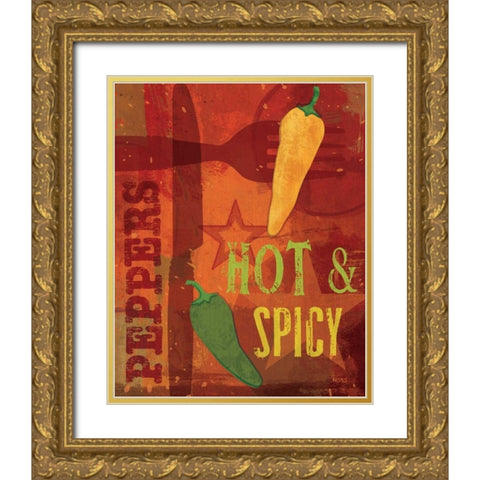 Pimento II Gold Ornate Wood Framed Art Print with Double Matting by Charron, Veronique