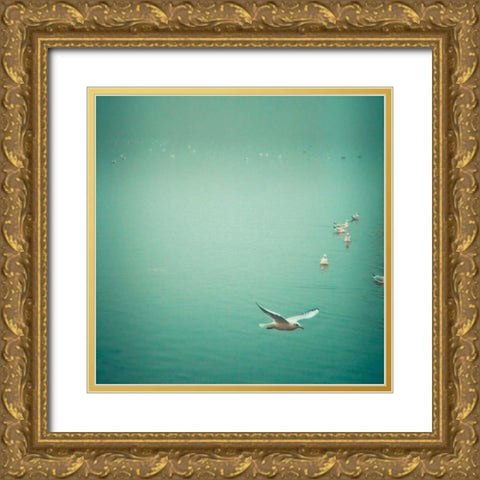 Soul Birds Gold Ornate Wood Framed Art Print with Double Matting by Bevan, Keri