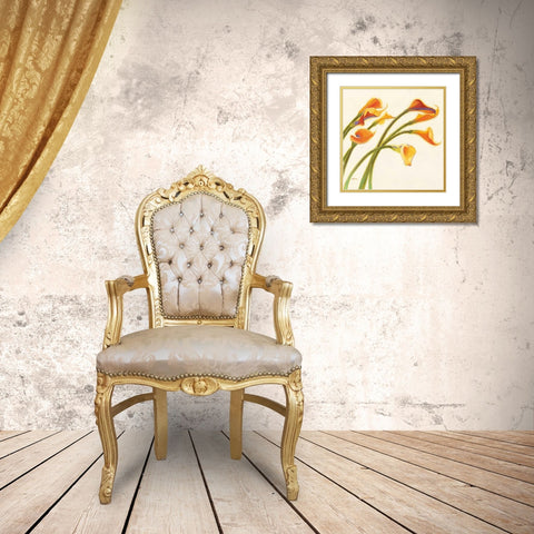 Callas in the Wind I Gold Ornate Wood Framed Art Print with Double Matting by Novak, Shirley