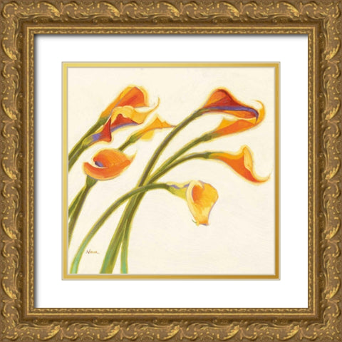 Callas in the Wind I Gold Ornate Wood Framed Art Print with Double Matting by Novak, Shirley