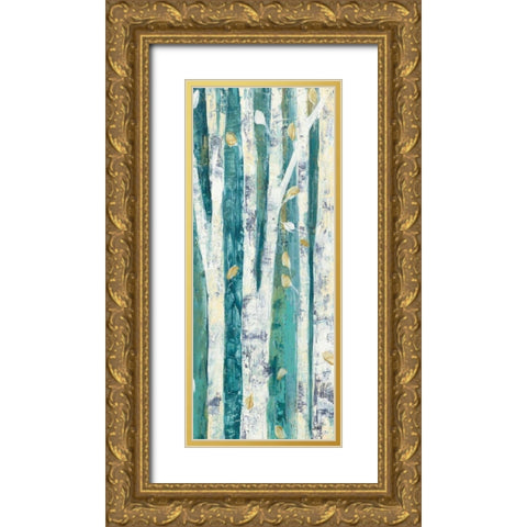 Birches in Spring Panel III Gold Ornate Wood Framed Art Print with Double Matting by Purinton, Julia