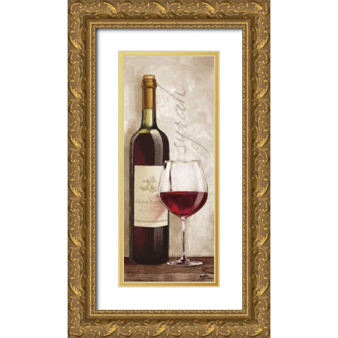 Wine in Paris VI Gold Ornate Wood Framed Art Print with Double Matting by Penner, Janelle