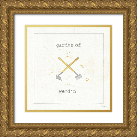 Garden Notes VIII Gold Ornate Wood Framed Art Print with Double Matting by Pela Studio
