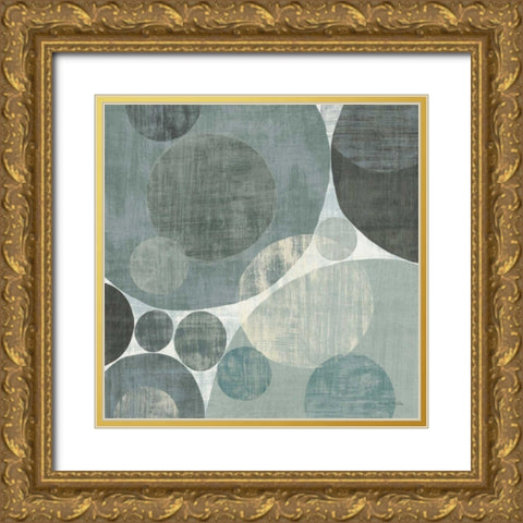 Circulation I Blue and Grey Gold Ornate Wood Framed Art Print with Double Matting by Mullan, Michael
