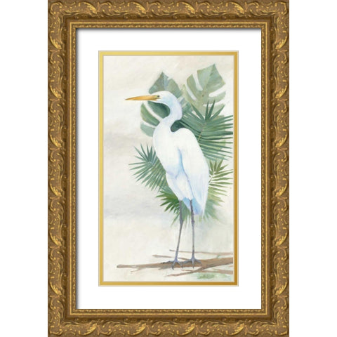 Standing Egret II Crop Gold Ornate Wood Framed Art Print with Double Matting by Tillmon, Avery