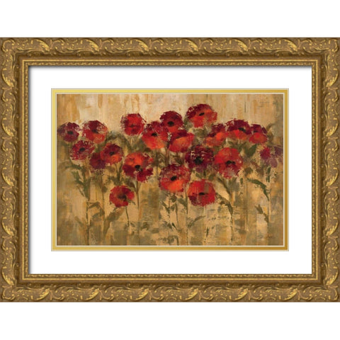 Sunshine Florals Gold Ornate Wood Framed Art Print with Double Matting by Vassileva, Silvia