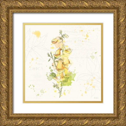 Floral Splash IV Gold Ornate Wood Framed Art Print with Double Matting by Pertiet, Katie