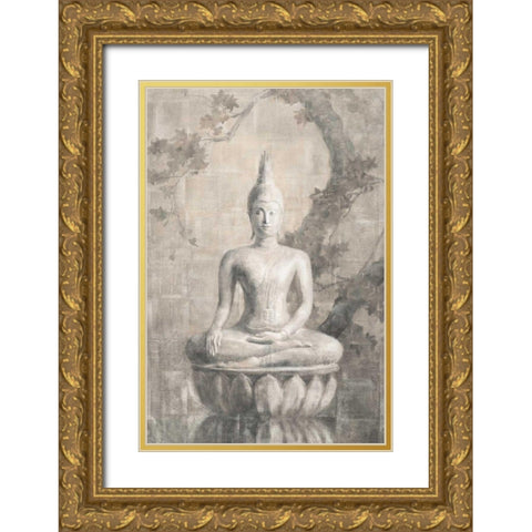 Buddha Neutral Gold Ornate Wood Framed Art Print with Double Matting by Nai, Danhui