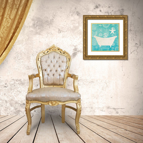 Pacific Bath IV Gold Ornate Wood Framed Art Print with Double Matting by Studio Mousseau