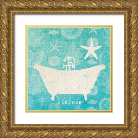Pacific Bath IV Gold Ornate Wood Framed Art Print with Double Matting by Studio Mousseau