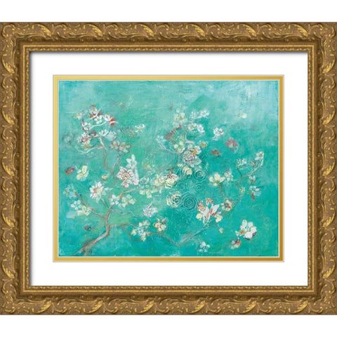 Butter Blossoms Flowers Gold Ornate Wood Framed Art Print with Double Matting by Day, Kellie