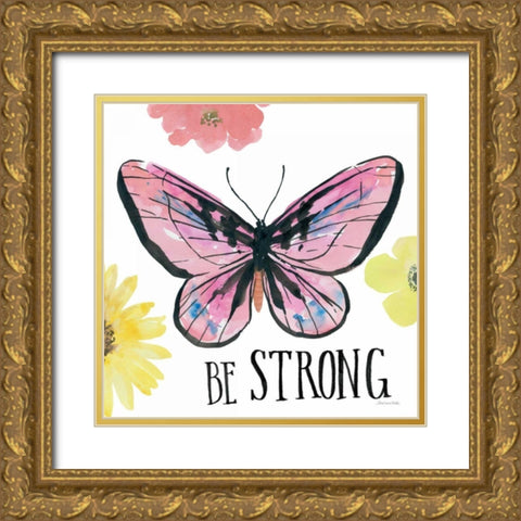 Beautiful Butterfly I Gold Ornate Wood Framed Art Print with Double Matting by Miller, Sara Zieve