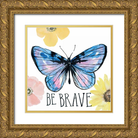 Beautiful Butterfly IV Gold Ornate Wood Framed Art Print with Double Matting by Miller, Sara Zieve
