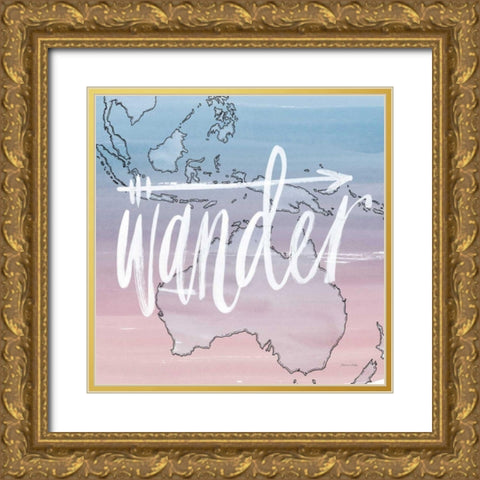 World Traveler Wander Gold Ornate Wood Framed Art Print with Double Matting by Miller, Sara Zieve