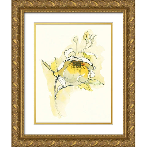 Carols Roses V Gold Ornate Wood Framed Art Print with Double Matting by Novak, Shirley