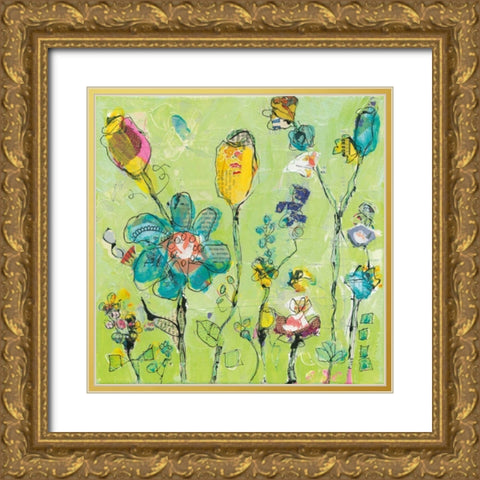Doodle Garden Gold Ornate Wood Framed Art Print with Double Matting by Day, Kellie