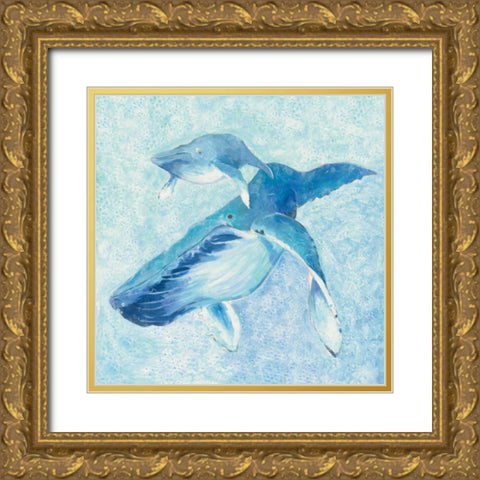 Blue Mama v2 Gold Ornate Wood Framed Art Print with Double Matting by Adams, Phyllis