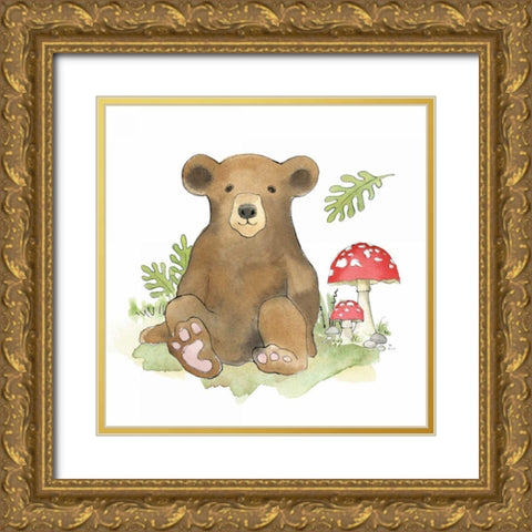 Baby Woodland II Gold Ornate Wood Framed Art Print with Double Matting by Grove, Beth