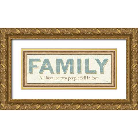 Family Gold Ornate Wood Framed Art Print with Double Matting by Pela